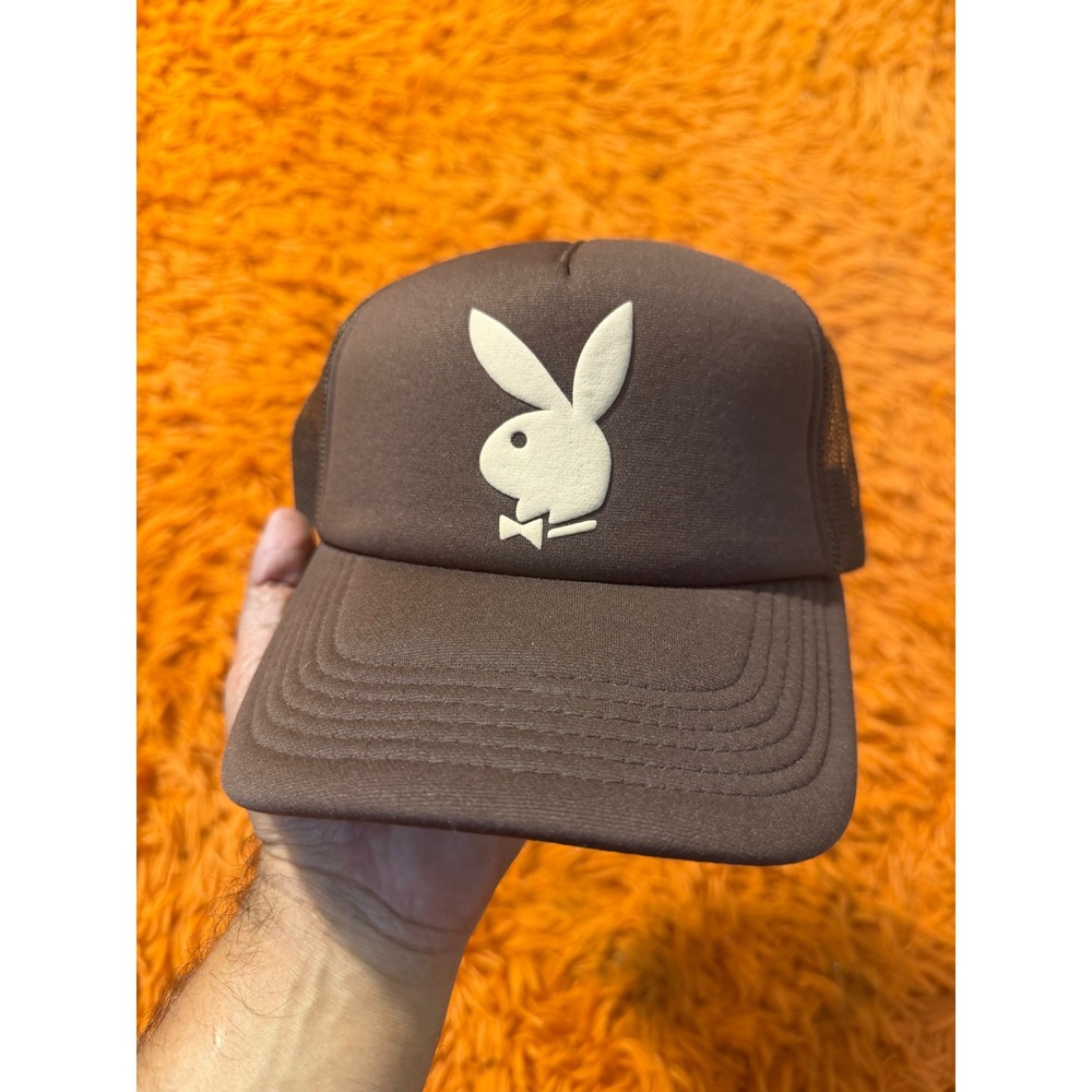 Pleasures x Playboy Trucker Hat Brown Mesh Snapback Bunny Logo Cap 2021